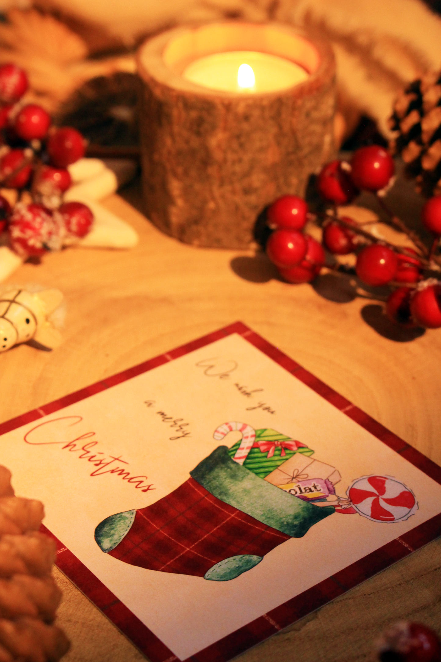 Mini carte Chaussette de Noël