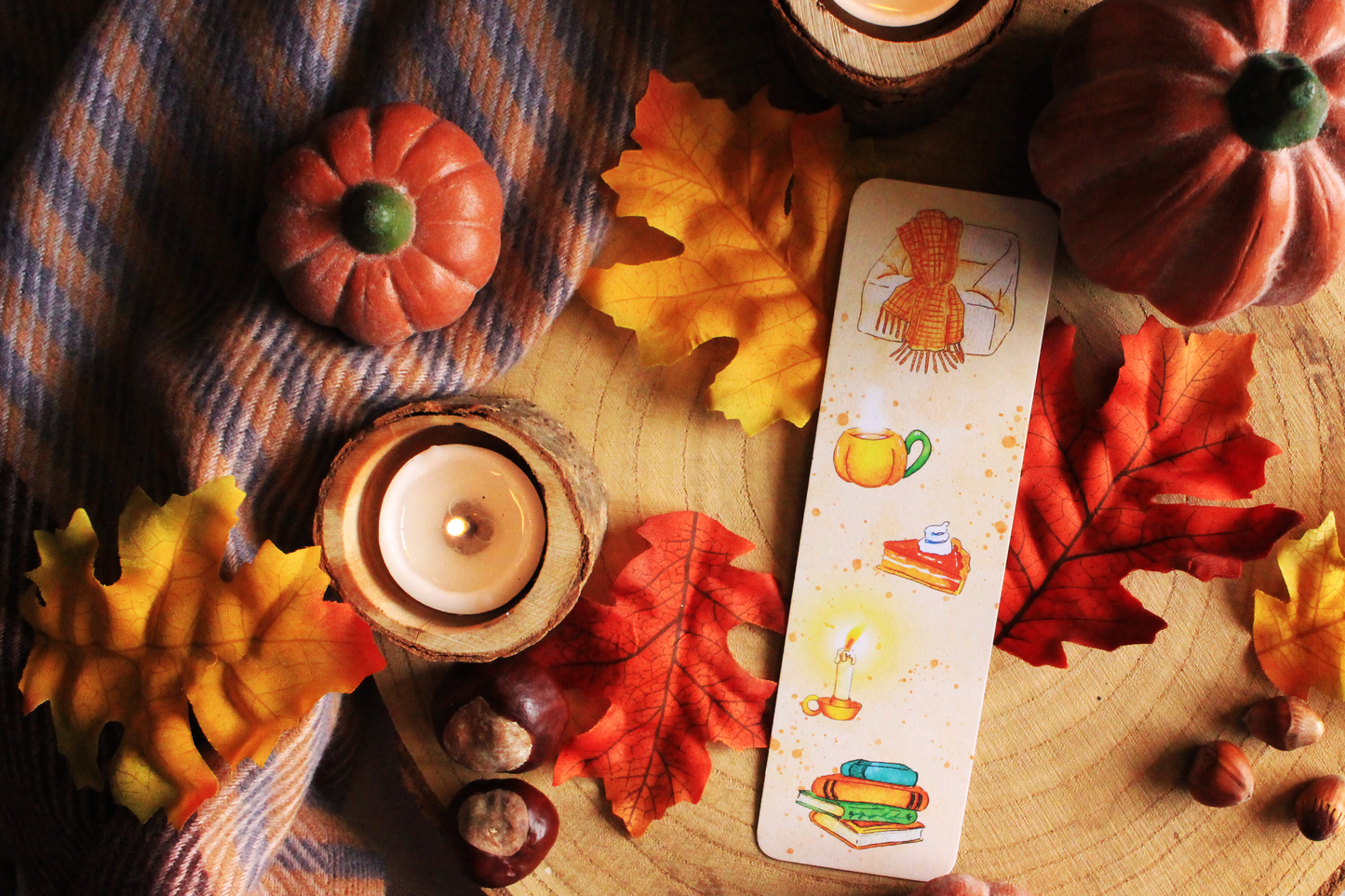 Marque-page Lecture en Automne