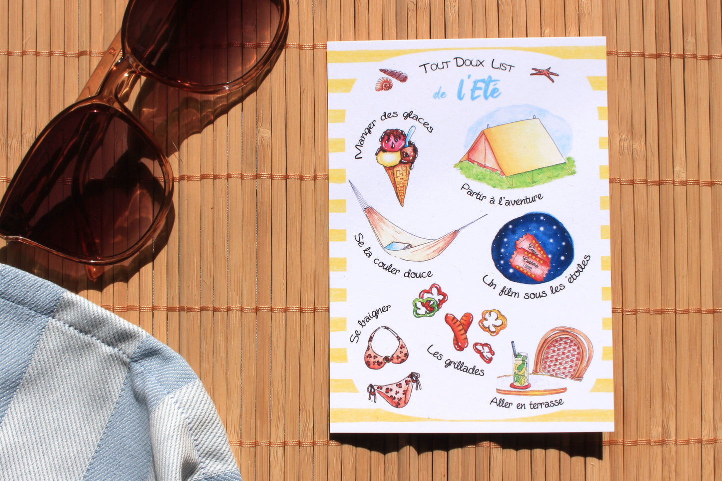Carte Tout Doux List de l'Eté