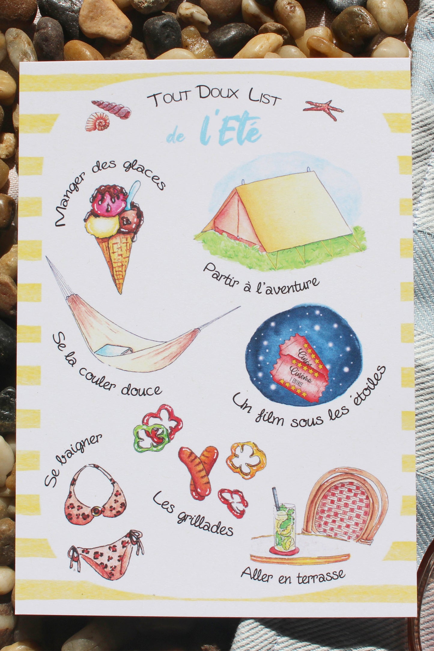 Carte Tout Doux List de l'Eté
