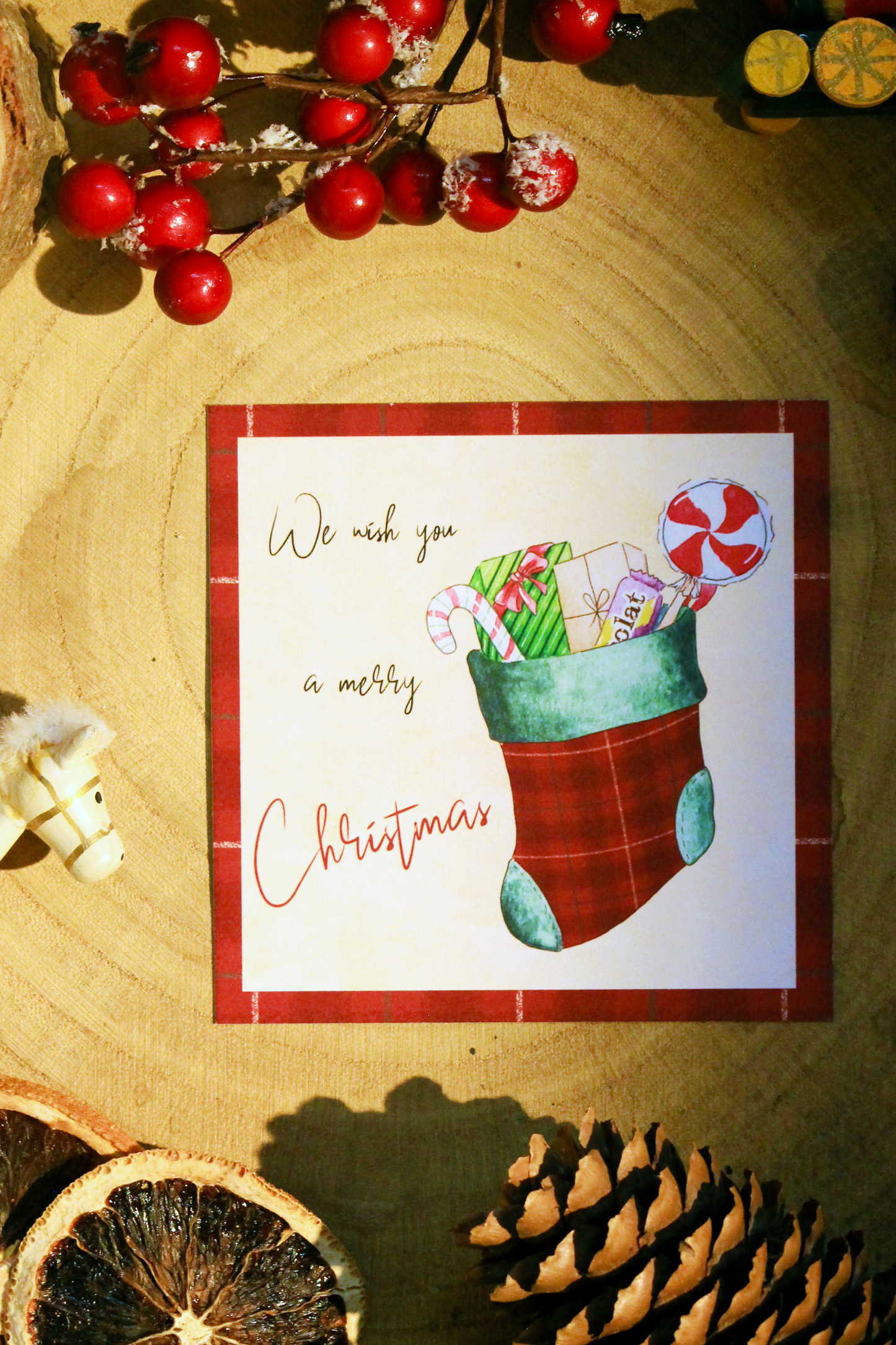 Mini carte Chaussette de Noël