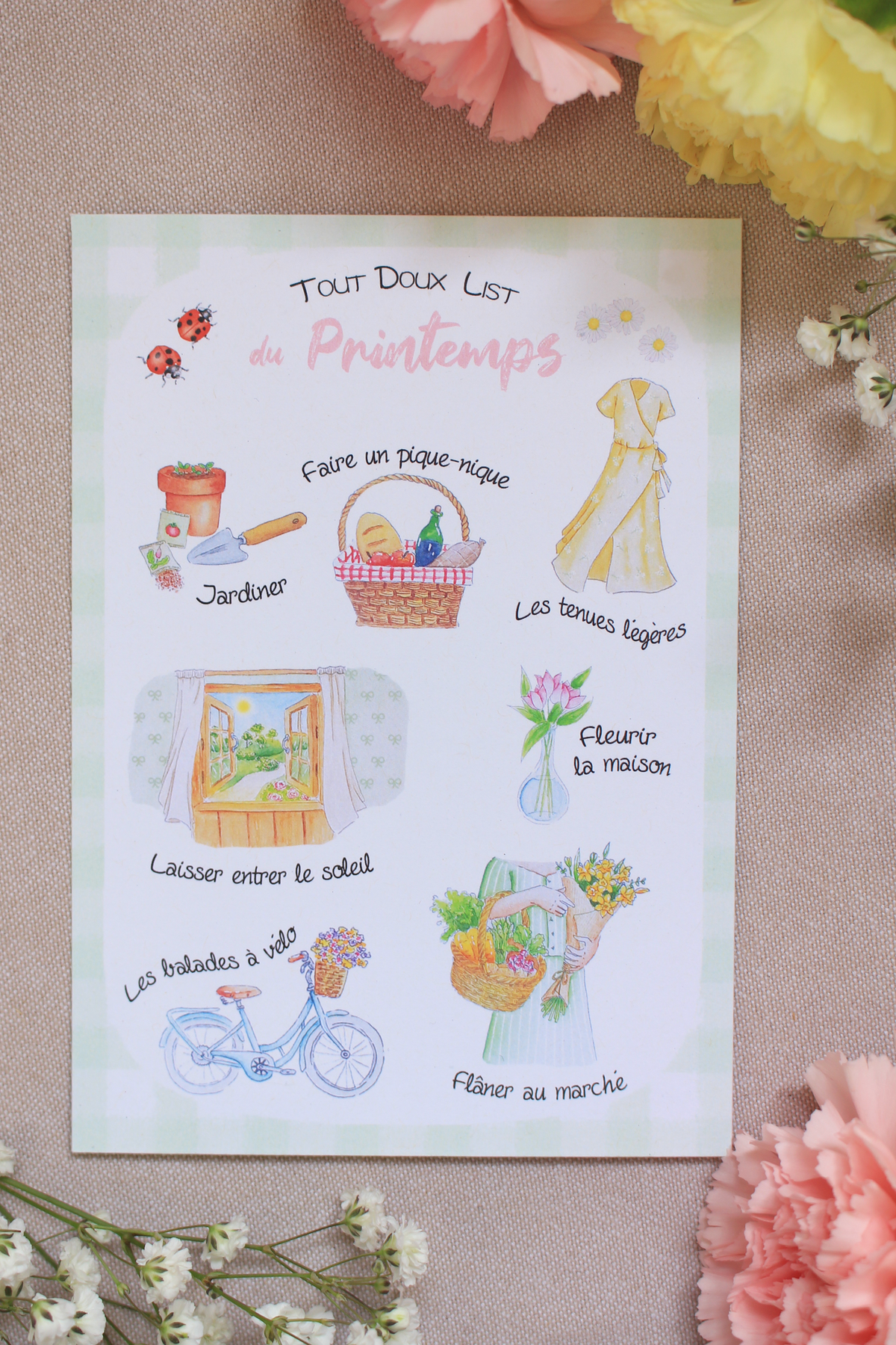 Carte Tout Doux List du Printemps