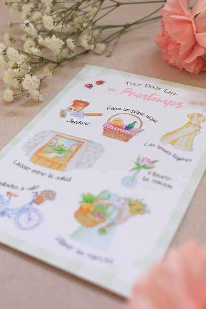 Carte Tout Doux List du Printemps