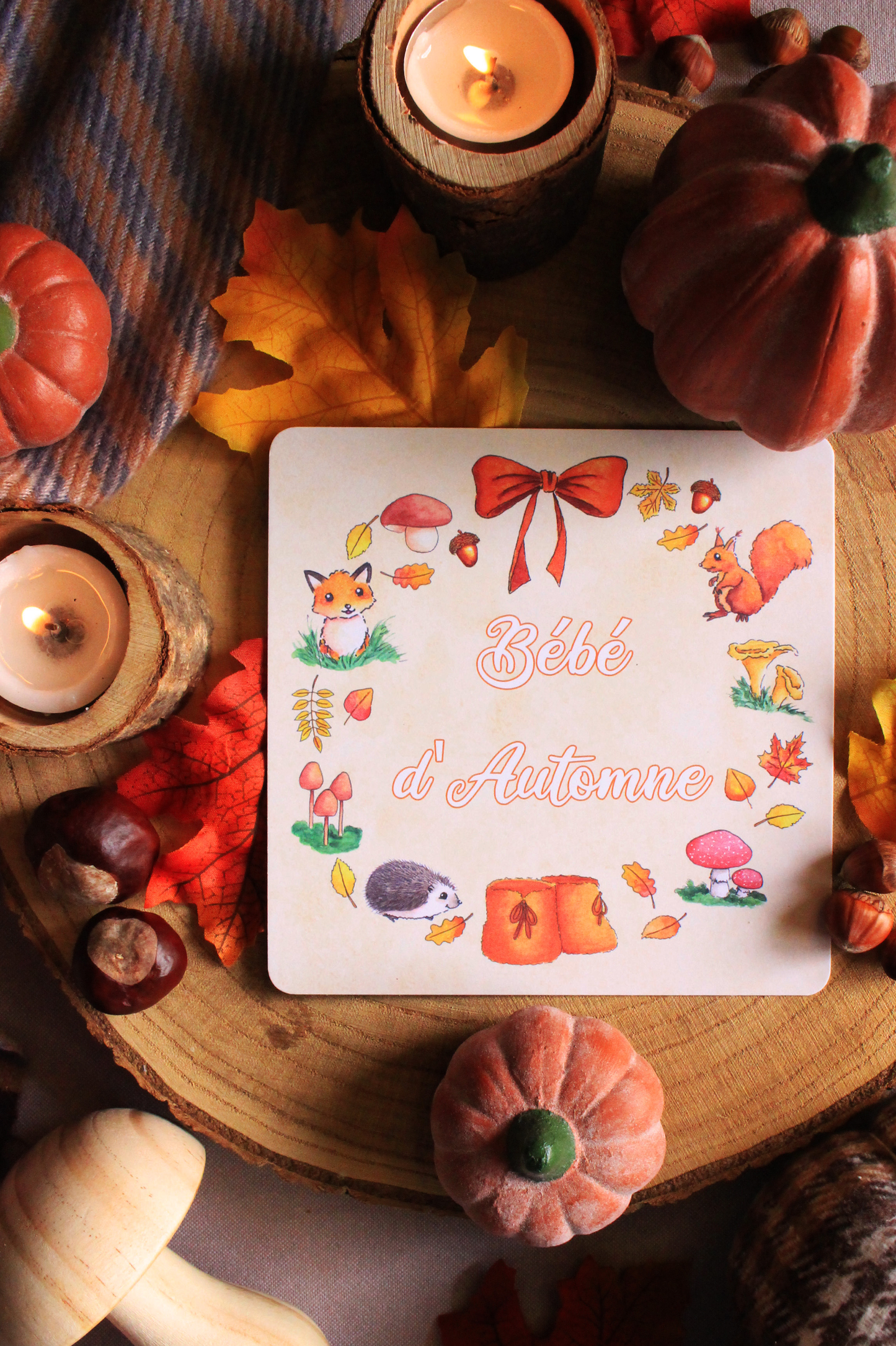 Carte Bébé d'Automne