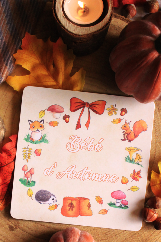 Carte Bébé d'Automne