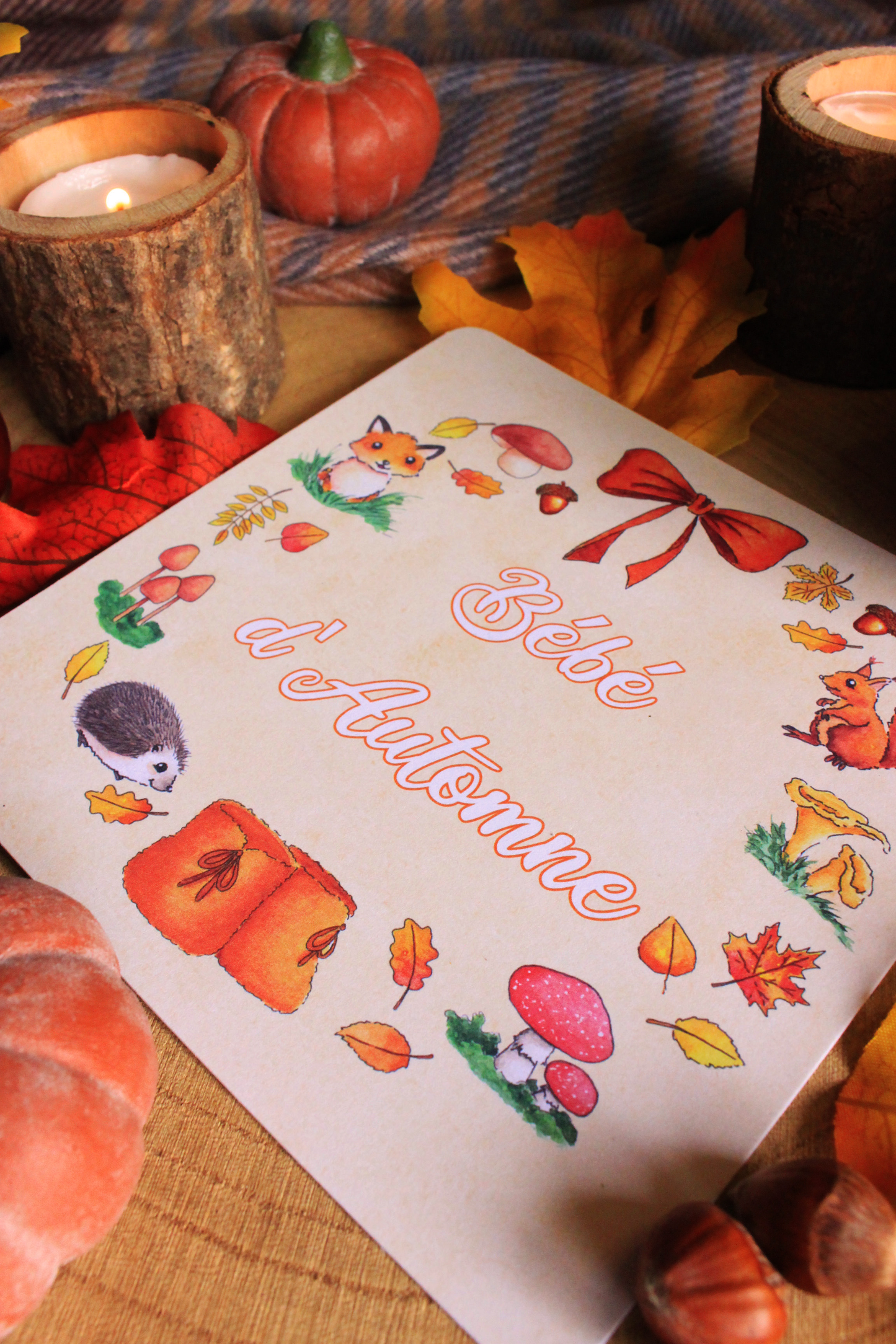 Carte Bébé d'Automne