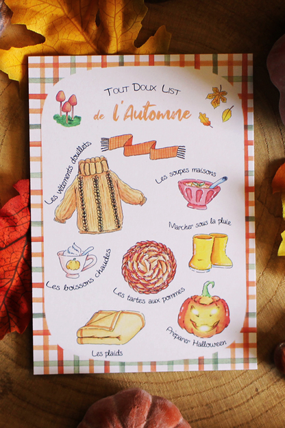 Carte Tout Doux List de l'Automne